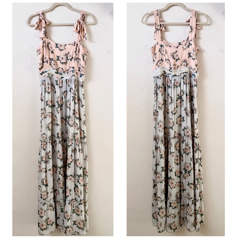 Agua Bendita Helina Zola Floral Sleeveless Empire Waist Maxi Dress